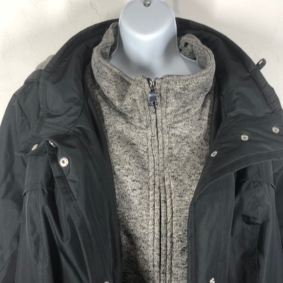 INTL Details black winter hooded jacket size 1X - Picture 2 of 13